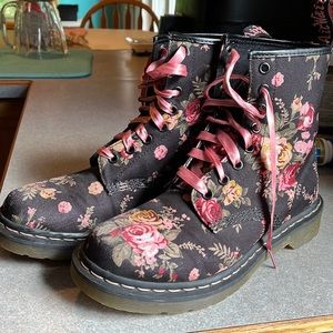 Brown Floral Doc Martens